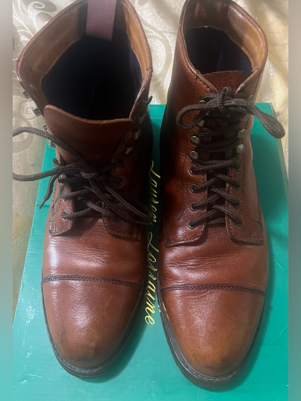 Polo Ralph Lauren Bryson Brown Leather Cap Tow Boots Men’s 11.5 D